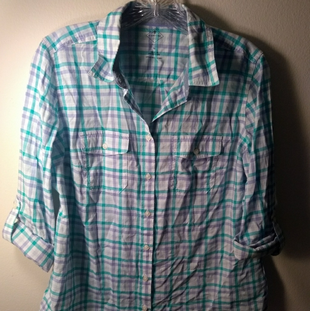 St. John's Bay Pastel Button-Down Short Sleeve